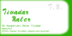 tivadar maler business card